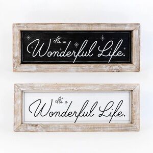 Wood Framed Reversible Sign~It’s A Wonderful Life
